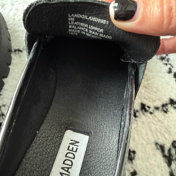 Steve Madden Black Loafers with Gold Buckle - Picture 6 of 6